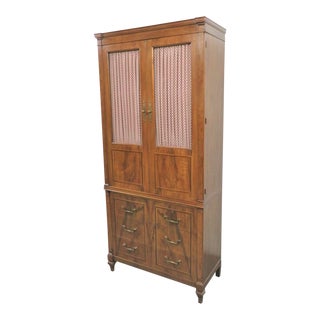 John Widdicomb Italian Style Walnut Linen Press For Sale