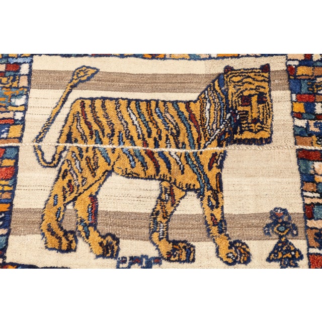 Antique Handwoven Gabbeh Palas Textile Art For Sale - Image 10 of 12