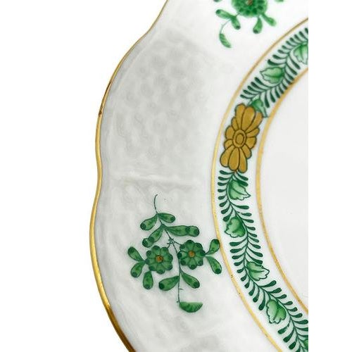 Chinese Bouquet Apponyi Green from Herend, 1980s, Set of 8 For Sale - Image 3 of 6
