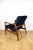 Navy Blue GFM-64 Armchair in Dark Wood from Edmund Homa, 1970s For Sale - Image 6 of 13