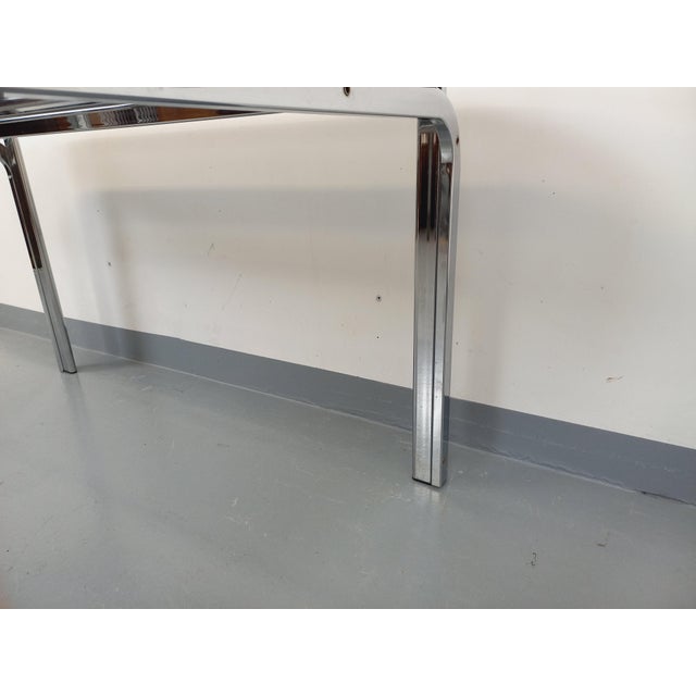 1970s Vintage Oval Dining Table in Smoked Glass and Chrome Metal, 1970s For Sale - Image 5 of 18