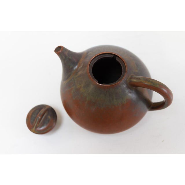 Mid-Century Modern Danish Teapot in Glazed Ceramic by Eva Stæhr-Nielsen for Saxbo, 1950s For Sale - Image 3 of 18