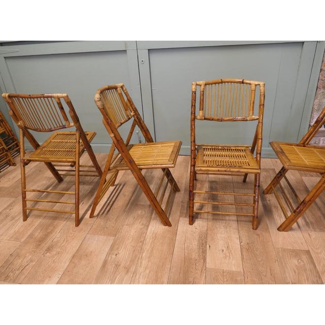 Wood Large Bamboo Plantation Dining Chairs, 1970, Set of 10 For Sale - Image 7 of 8