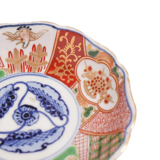 Japanese Imari Porcelain Footed Saucer, C. 1840 For Sale - Image 4 of 6