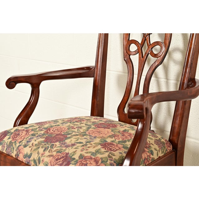 Henredon Georgian Carved Mahogany Dining Chairs, Set of Six For Sale - Image 10 of 16