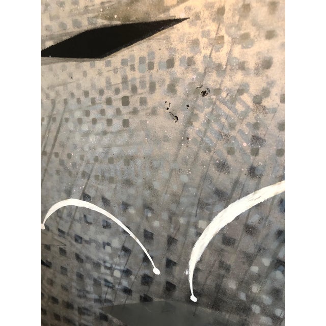 Late 20th Century Vivien Abrams Collens, Romance of Electricity, Mixed Media Metallic Painting Woman Artist, 1982 For Sale - Image 5 of 9