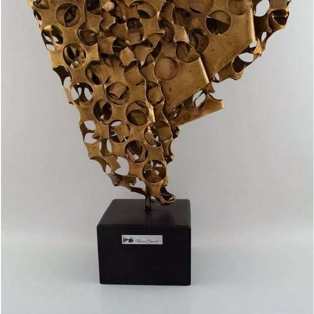 Colossal Modernist Brass Sculpture by Pierre Bouvet, France For Sale - Image 3 of 9