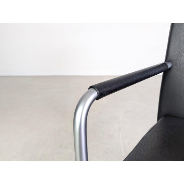 Black Jason Lite 1500 Chairs in Black Leather from Walter Knoll, Set of 5 For Sale - Image 8 of 11