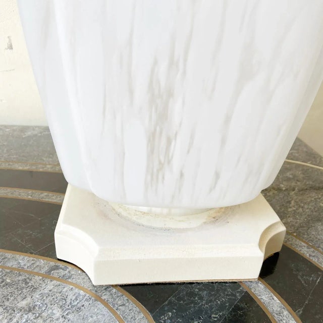 1980s Postmodern Frosted Murano Style Glass Table Lamps - a Pair For Sale - Image 5 of 7