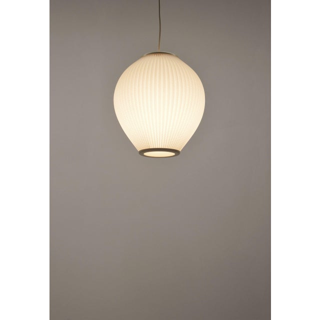 Danish Pearl Shade Hanging Lamp attributed to Lars Schiøler for Hoyrup, 1960s For Sale - Image 4 of 6