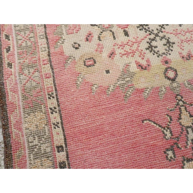 Rustic Galerie Shabab Collection Mid-20th Century Turkish Oushak Throw Rug For Sale - Image 3 of 6