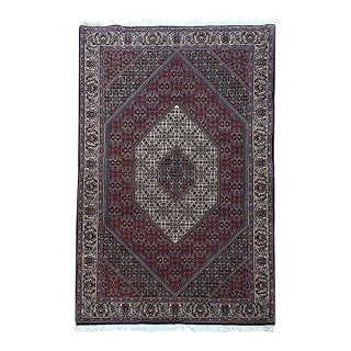 Persian Bijar Hand Knotted Wool Rug 5’ X 8’ For Sale
