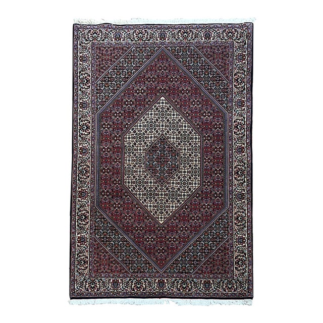Persian Bijar Hand Knotted Wool Rug 5’ X 8’ For Sale