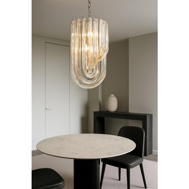 Murano Venini Glass Chandelier from 1295 Murano, 1980, in Very Good conditions. Designed 1980 to 1989 This piece is...