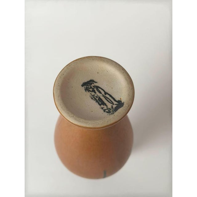 Art Nouveau Style Double-Handled Pottery Vessel from Denbac, France, 1947 For Sale - Image 9 of 10