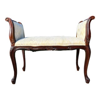 19th Century French Provincial Mahogany Bench Settee For Sale