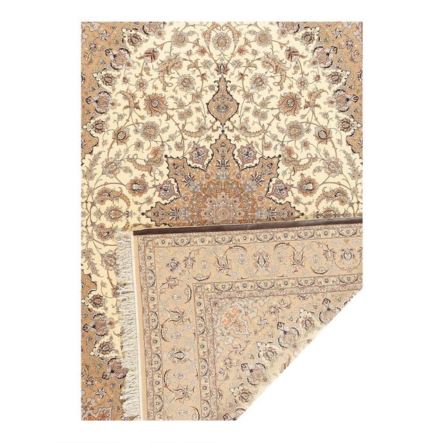 Traditional Super Fine Hand Knotted Persian Silk & Wool Isfahan Rug 8'4"x 12' For Sale - Image 3 of 14
