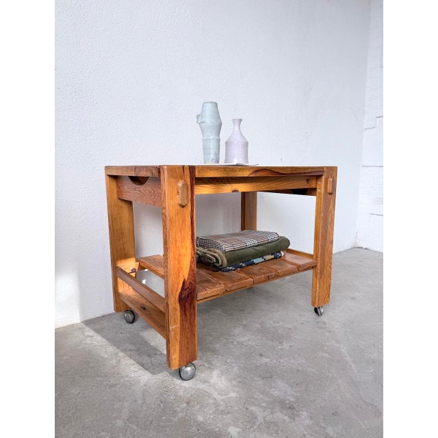 Pine Serving Cart on Casters, 1980s For Sale - Image 6 of 18