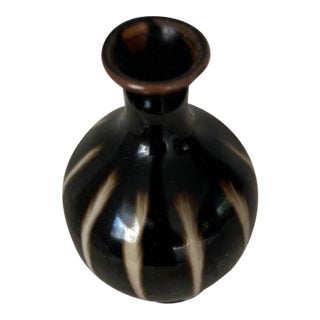 Miniature Tenmoku Black Glaze Studio Bud Vase For Sale