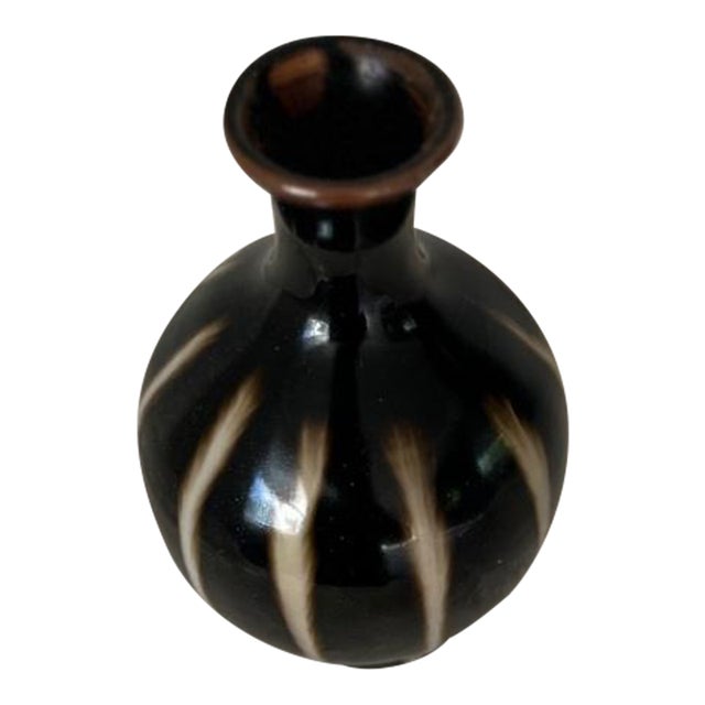 Miniature Tenmoku Black Glaze Studio Bud Vase For Sale