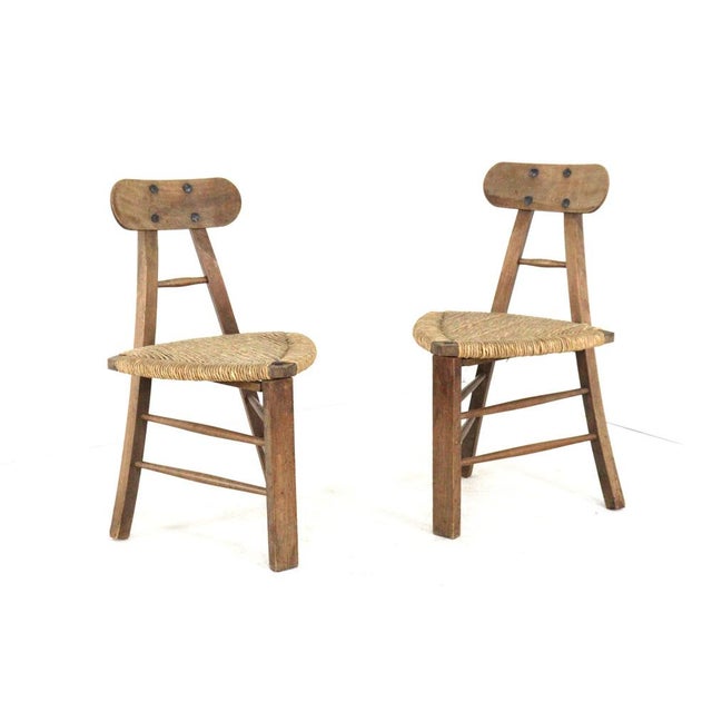 Contemporary Brutalist Tripod Chairs, Set of 2 For Sale - Image 3 of 18