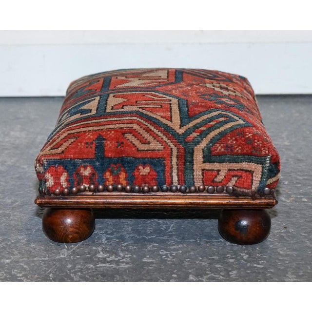 Antique Kilim Tribal Ottoman For Sale - Image 5 of 12