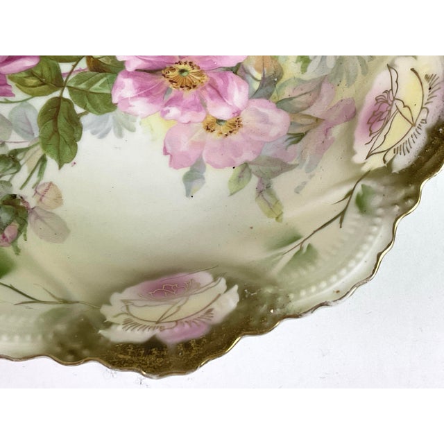 Hand Painted Peonies and Daisies on Porcelain Bowl-Late 19th Century-Leuchtenburg,Germany For Sale - Image 10 of 12