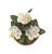 A lovely, vintage, French porcelain and tole arrangement. Features three hand sculpted, white gardenia blooms surrounded...