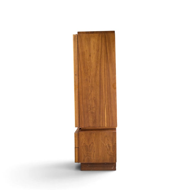 Mid 20th Century Tobago Brutalist Mid Century Walnut Armoire Dresser For Sale - Image 5 of 9