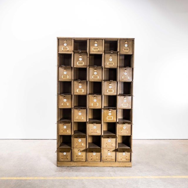 Industrial Industrial French Metal Cabinet, 1920s For Sale - Image 3 of 9