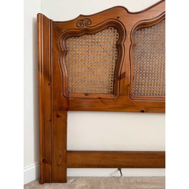 Offering for sale this beautiful king size bed headboard from the highly esteemed Ethan Allen Furniture Company with the...