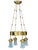 Art Deco Hammered Chandelier with Opaline Glass Shades, Vienna, 1920 For Sale