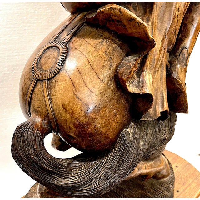 Antique Monumental Knight on Steed Hand-Carved Wood Statue For Sale - Image 9 of 13