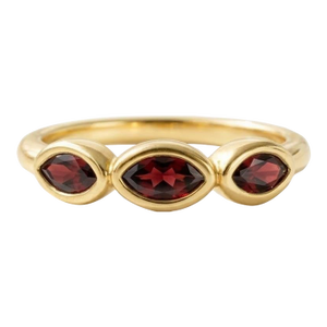 Garnet Trilogy Bezel Set 925 Silver Handmade Ring, Marquise Garnet January Birthstone Minimalist Stackable Ring Us 7