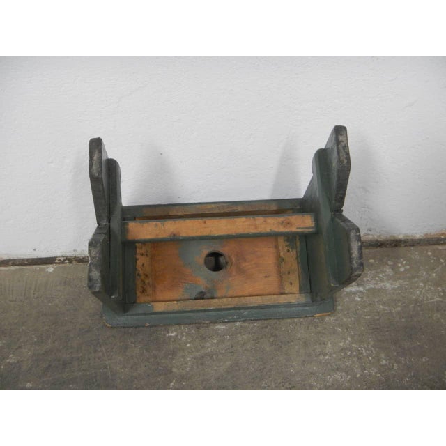 Forest Green Mid-Century Fir Stool, 1960s For Sale - Image 8 of 10