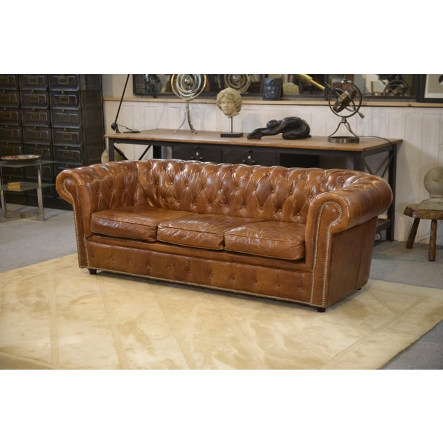 Chesterfield Sofa in Brown Leather, 2000s For Sale - Image 14 of 14