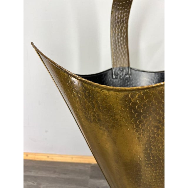 Vintage French Style Copper and Hammered Brass Umbrella Stand For Sale - Image 5 of 12