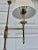 Vintage 1940s Brass and Dark Green Candlestick Floor Lamp With Shade For Sale In Wichita - Image 6 of 10