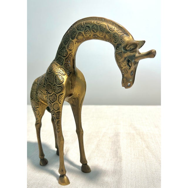 MCM Solid Brass Andrea by Sadek Giraffe Figurine For Sale - Image 4 of 5
