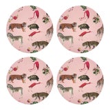 Image of Exotix Flamingo, 16" Round Pebble Placemats, Set of 4 For Sale
