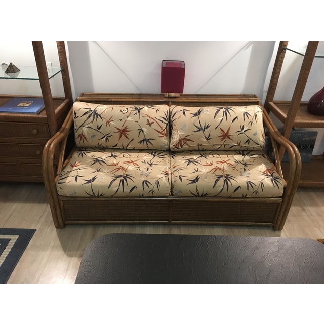 Rattan & Wicker Sleeper Settee by Henry Link for Lexington Chairish