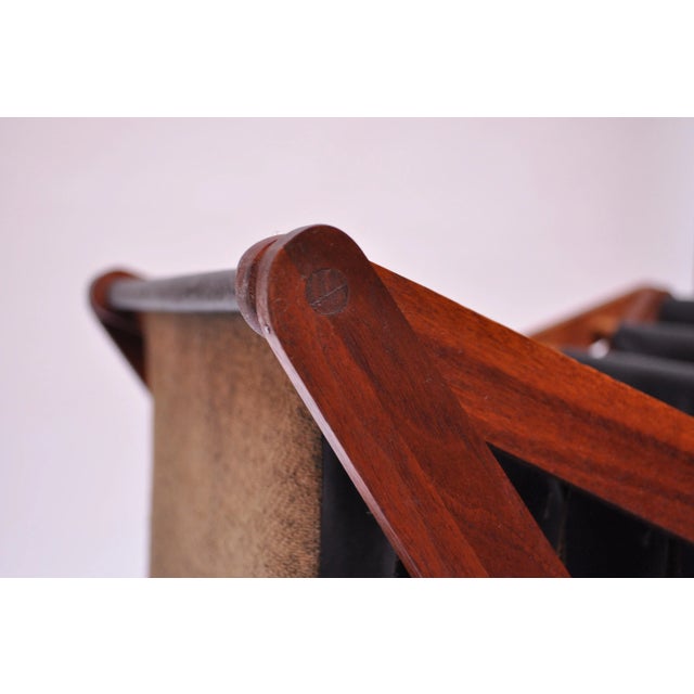 Henry P. Glass Walnut and Naugahyde Magazine Rack For Sale In New York - Image 6 of 13