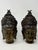 A rare pair of early 20th century cast Chinese Buddhist Guan Yin Goddess sculptural pair of cast iron head forms with gold...