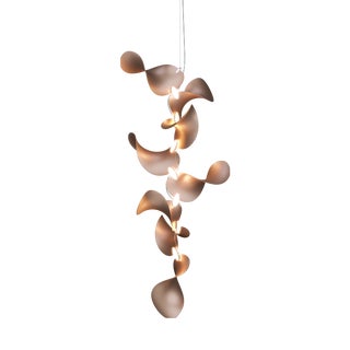 Dune 8 Vertical Cluster Pendant Light with Shades in Copper Metallic Tone by Daniel Becker for Moss Objects For Sale