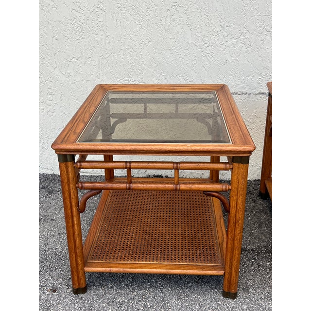Mid-Century Modern Late 20s Century Faux Bamboo Walnut Side Tables For Sale - Image 3 of 17