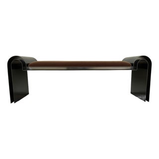Caracole Modern Chocolate Brown Velvet Beau Bench For Sale