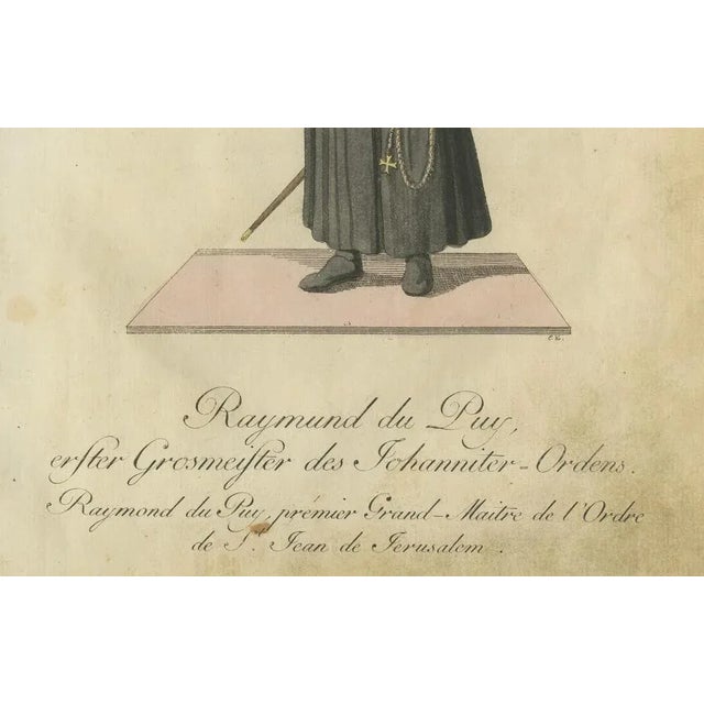 Christian Friedrich Schwan, Raymond Du Puy, First Grand Master of Hospitallers, 1791, Print For Sale - Image 3 of 7