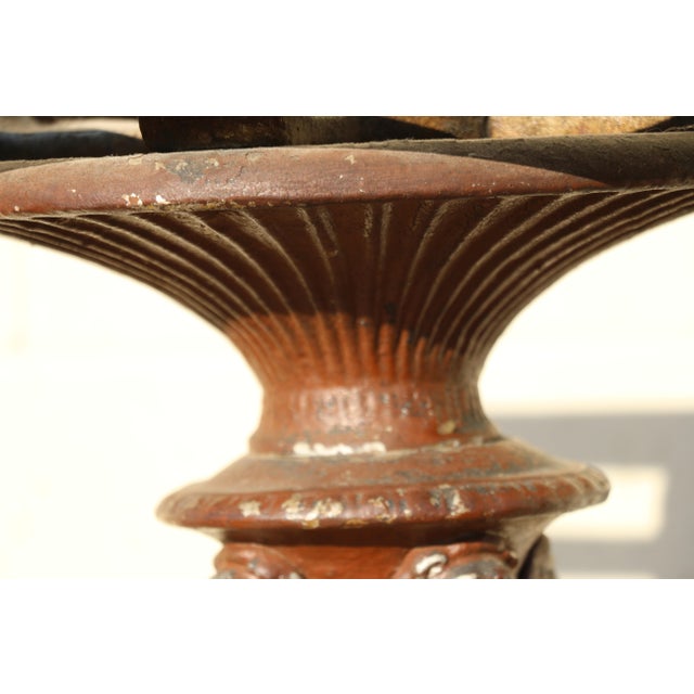 Antique French Bistro Marble Top Pedestal Table With Cast Iron Base, Circa 1900s For Sale - Image 10 of 18