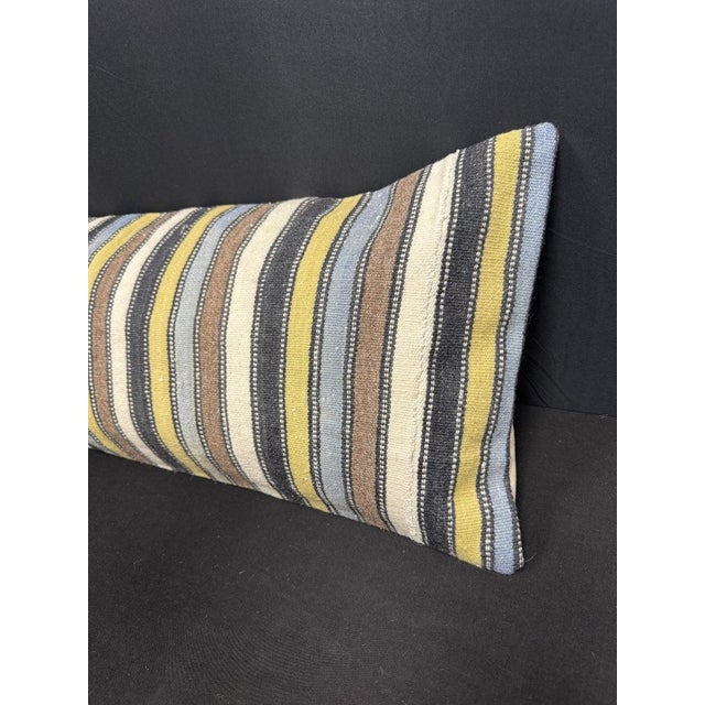 Turkish Hemp Pillow Cushion Natural Beige Brown Cushion Cover 14x45 For Sale - Image 4 of 4