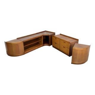 Fiorenza Modular Low Sideboard by Tito Agnoli for Molteni, Italy, 1970s, Set of 5 For Sale